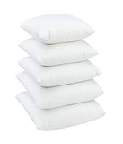 Microfiber Filled Hotel Quality Cushions (White, 16 x 16 Inch) Set of 5