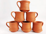 Home Décor Terracotta/Mitti Coffee/Tea Cups - 6 Pieces, Brown, 120 ml