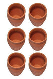 Organic Clay Crafts Clay Kulhad/ Mitti/ teracotta Tea Cup - 6 Pieces, Brown