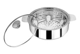 Chapati/Roti Pot Double Wall Insulated Stainless Steel Serve Fresh Roti/ Chapati Casserole with Glass Lid, 1.25 L,